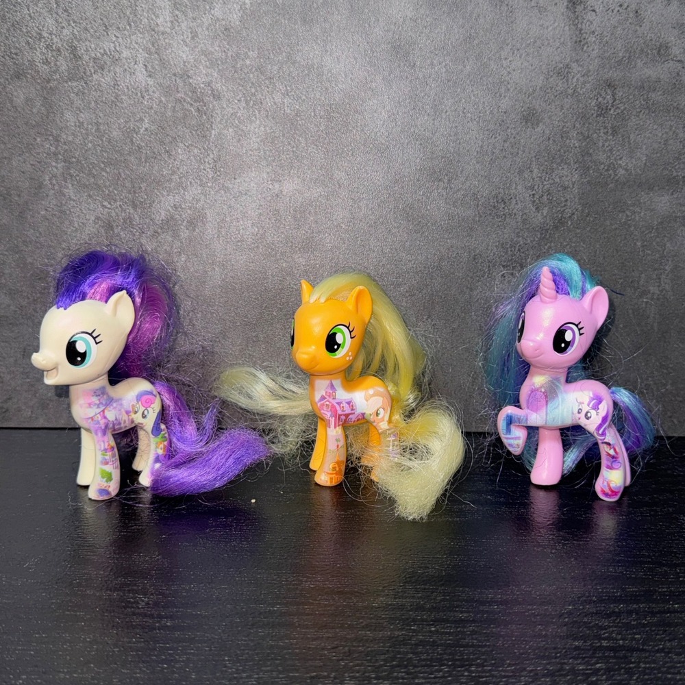 My Little Pony Lot All About Rarity Applejack Starlight Glimmer 3in Figures